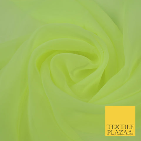FLO LEMON Premium Plain Dyed Chiffon Fine Soft Georgette Sheer Dress Fabric 8358