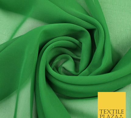 GREEN Premium Plain Dyed Chiffon Fine Soft Georgette Sheer Dress Fabric 8348