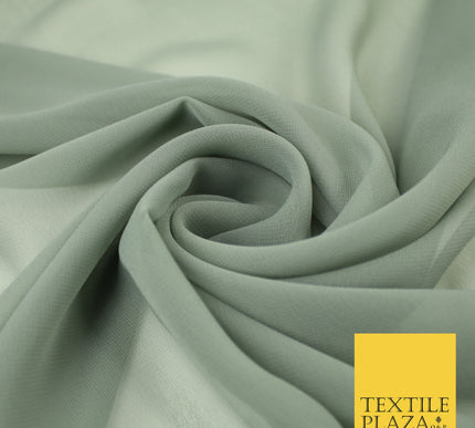 GREEN GREY Premium Plain Dyed Chiffon Fine Soft Georgette Sheer Dress Fabric 8301