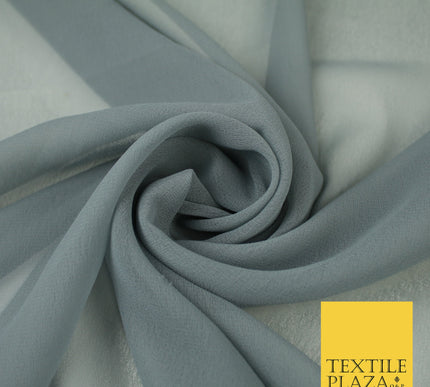 GREY Premium Plain Dyed Chiffon Fine Soft Georgette Sheer Dress Fabric 8299