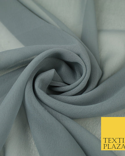 GREY Premium Plain Dyed Chiffon Fine Soft Georgette Sheer Dress Fabric 8299