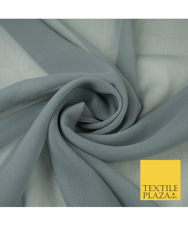 GREY Premium Plain Dyed Chiffon Fine Soft Georgette Sheer Dress Fabric 8299