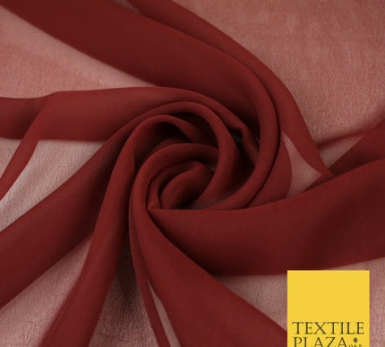 HICKORY BROWN Premium Plain Dyed Chiffon Fine Soft Georgette Sheer Dress Fabric 8324