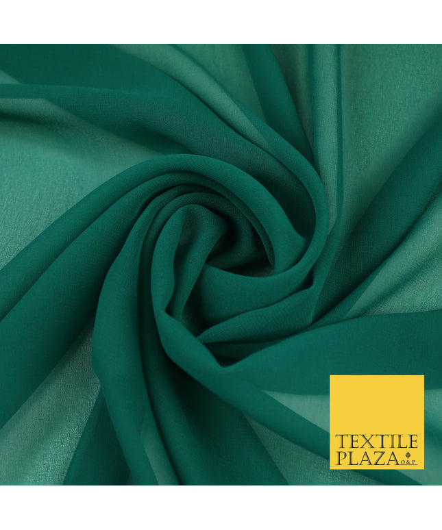 JADE GREEN Premium Plain Dyed Chiffon Fine Soft Georgette Sheer Dress Fabric 8350