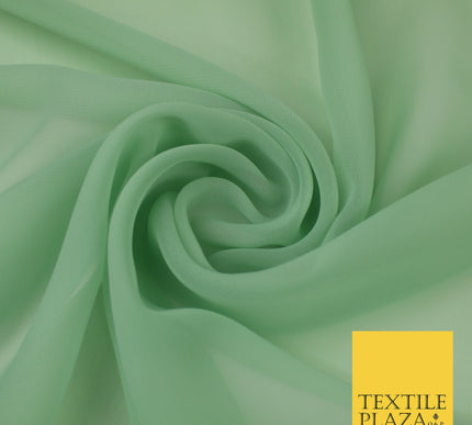 LAUREL GREEN Premium Plain Dyed Chiffon Fine Soft Georgette Sheer Dress Fabric 8367