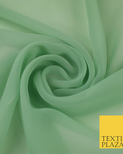 LAUREL GREEN Premium Plain Dyed Chiffon Fine Soft Georgette Sheer Dress Fabric 8367