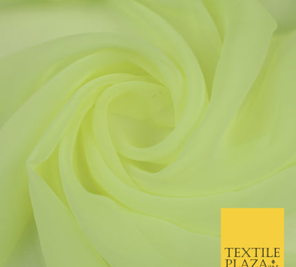 LEMON Premium Plain Dyed Chiffon Fine Soft Georgette Sheer Dress Fabric 8357