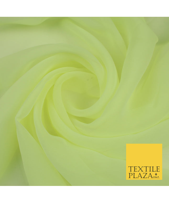 LEMON Premium Plain Dyed Chiffon Fine Soft Georgette Sheer Dress Fabric 8357