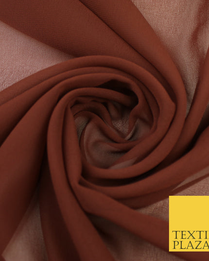 LIGHT BROWN Premium Plain Dyed Chiffon Fine Soft Georgette Sheer Dress Fabric 8341
