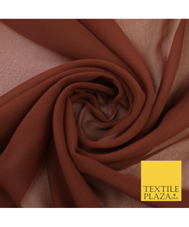 LIGHT BROWN Premium Plain Dyed Chiffon Fine Soft Georgette Sheer Dress Fabric 8341