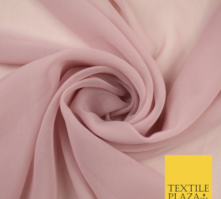 LIGHT DUSTY PINK Premium Plain Dyed Chiffon Fine Soft Georgette Sheer Dress Fabric 8345