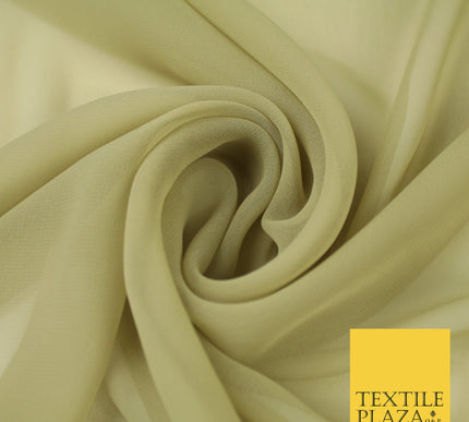 LIGHT KHAKI Premium Plain Dyed Chiffon Fine Soft Georgette Sheer Dress Fabric 8295