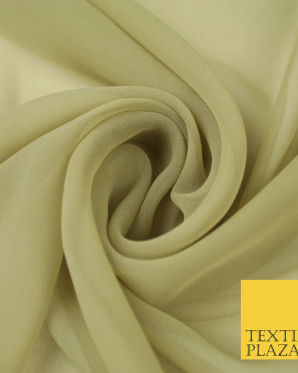 LIGHT KHAKI Premium Plain Dyed Chiffon Fine Soft Georgette Sheer Dress Fabric 8295