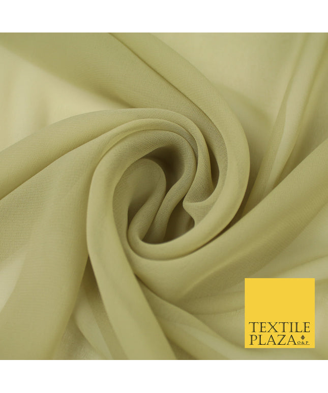 LIGHT KHAKI Premium Plain Dyed Chiffon Fine Soft Georgette Sheer Dress Fabric 8295