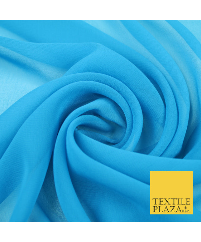 LIGHT JADE TEAL Premium Plain Dyed Chiffon Fine Soft Georgette Sheer Dress Fabric 8400