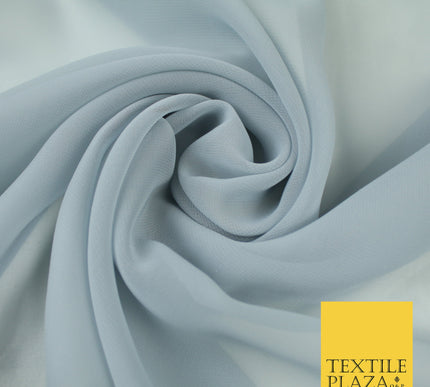 LIGHT GREY Premium Plain Dyed Chiffon Fine Soft Georgette Sheer Dress Fabric 8296