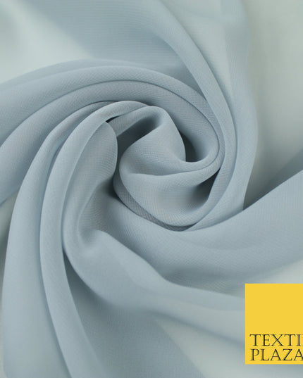 LIGHT GREY Premium Plain Dyed Chiffon Fine Soft Georgette Sheer Dress Fabric 8296