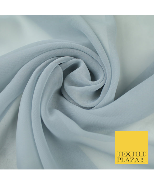 LIGHT GREY Premium Plain Dyed Chiffon Fine Soft Georgette Sheer Dress Fabric 8296