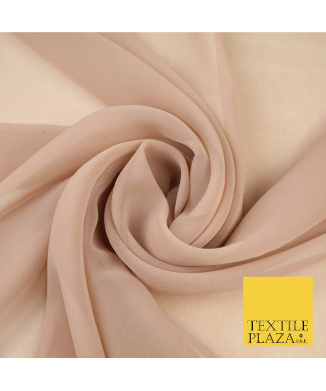 LIGHT MINK Premium Plain Dyed Chiffon Fine Soft Georgette Sheer Dress Fabric 8346