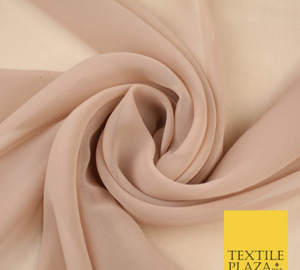 LIGHT MINK Premium Plain Dyed Chiffon Fine Soft Georgette Sheer Dress Fabric 8346