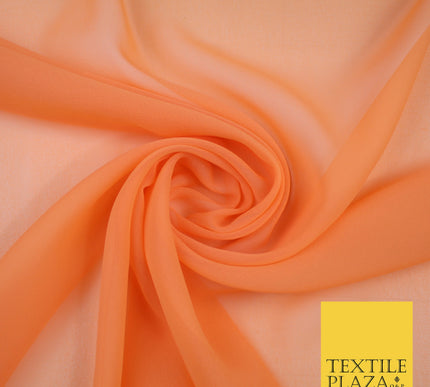 LIGHT ORANGE Premium Plain Dyed Chiffon Fine Soft Georgette Sheer Dress Fabric 8374