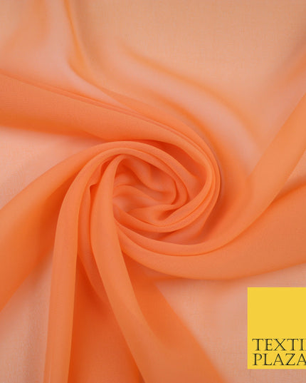 LIGHT ORANGE Premium Plain Dyed Chiffon Fine Soft Georgette Sheer Dress Fabric 8374