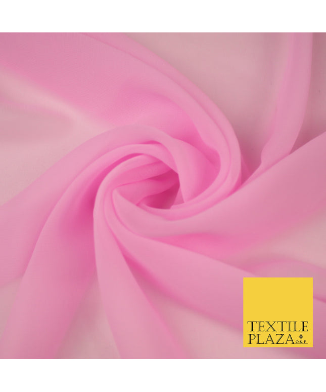 LIGHT PINK Premium Plain Dyed Chiffon Fine Soft Georgette Sheer Dress Fabric 8310