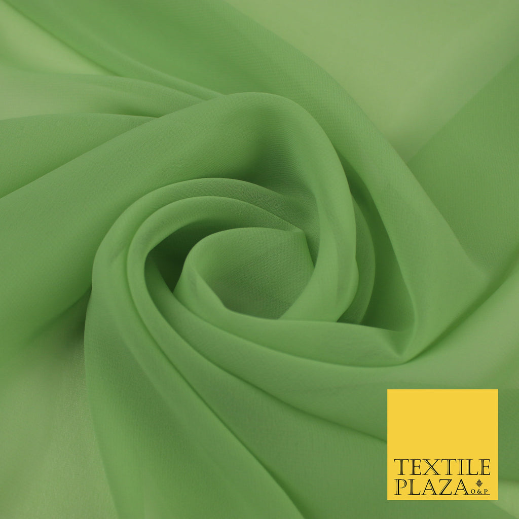 LIGHT SAGE GREEN Premium Plain Dyed Chiffon Fine Soft Georgette Sheer Dress Fabric 8368