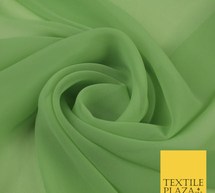 LIGHT SAGE GREEN Premium Plain Dyed Chiffon Fine Soft Georgette Sheer Dress Fabric 8368