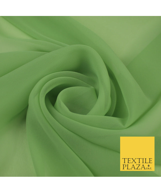 LIGHT SAGE GREEN Premium Plain Dyed Chiffon Fine Soft Georgette Sheer Dress Fabric 8368