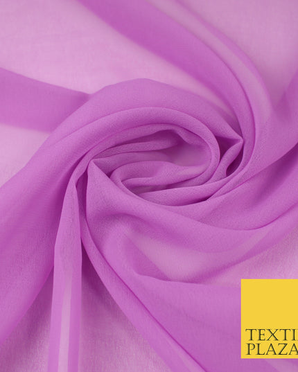 LILAC Premium Plain Dyed Chiffon Fine Soft Georgette Sheer Dress Fabric 8317