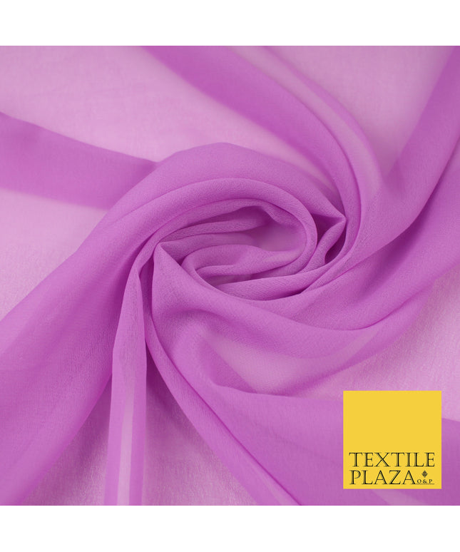 LILAC Premium Plain Dyed Chiffon Fine Soft Georgette Sheer Dress Fabric 8317