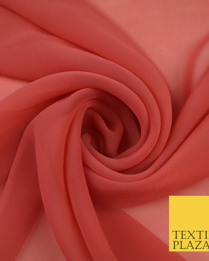 LIGHT TERRACOTTA Premium Plain Dyed Chiffon Fine Soft Georgette Sheer Dress Fabric 8333