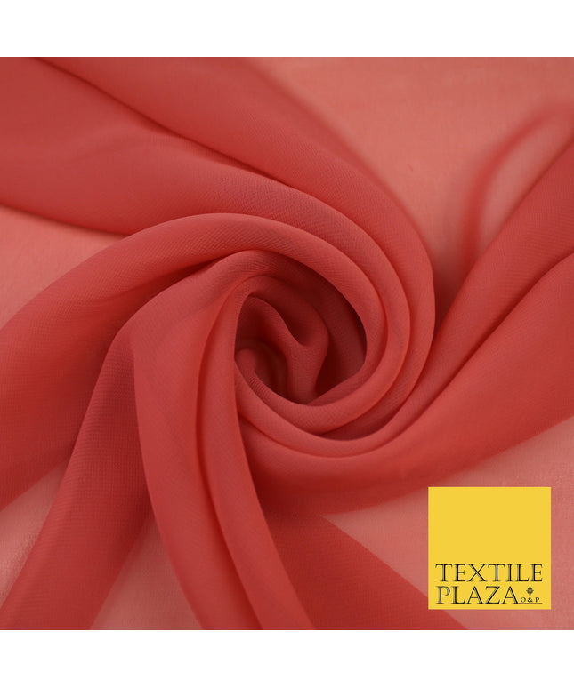 LIGHT TERRACOTTA Premium Plain Dyed Chiffon Fine Soft Georgette Sheer Dress Fabric 8333