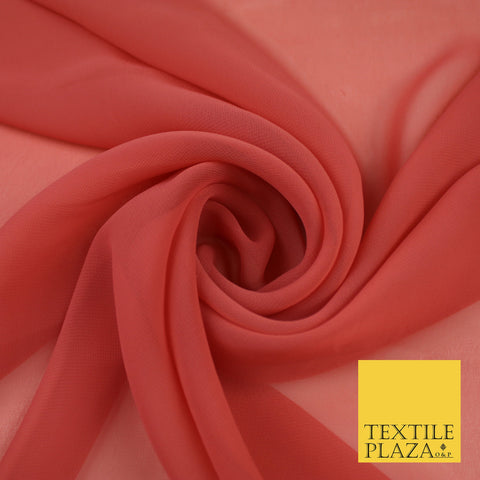 LIGHT TERRACOTTA Premium Plain Dyed Chiffon Fine Soft Georgette Sheer Dress Fabric 8333