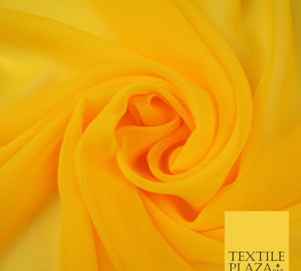 MARIGOLD YELLOW Premium Plain Dyed Chiffon Fine Soft Georgette Sheer Dress Fabric 8302