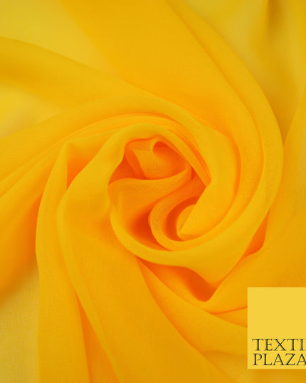 MARIGOLD YELLOW Premium Plain Dyed Chiffon Fine Soft Georgette Sheer Dress Fabric 8302