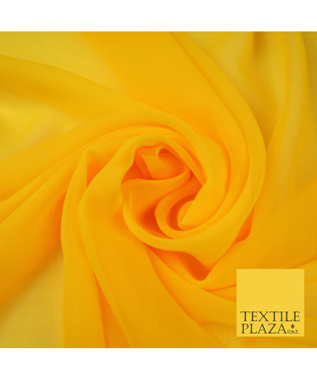 MARIGOLD YELLOW Premium Plain Dyed Chiffon Fine Soft Georgette Sheer Dress Fabric 8302