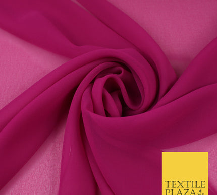 MAGENTA PINK Premium Plain Dyed Chiffon Fine Soft Georgette Sheer Dress Fabric 8318