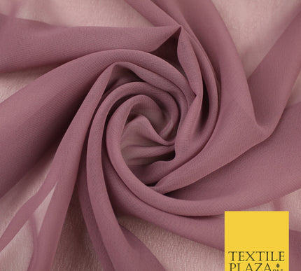 MAUVE Premium Plain Dyed Chiffon Fine Soft Georgette Sheer Dress Fabric 8343