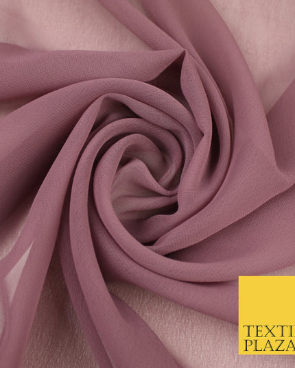 MAUVE Premium Plain Dyed Chiffon Fine Soft Georgette Sheer Dress Fabric 8343