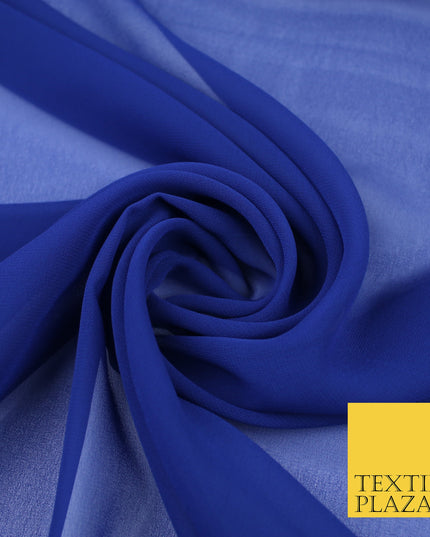 MIDNIGHT BLUE Premium Plain Dyed Chiffon Fine Soft Georgette Sheer Dress Fabric 8396