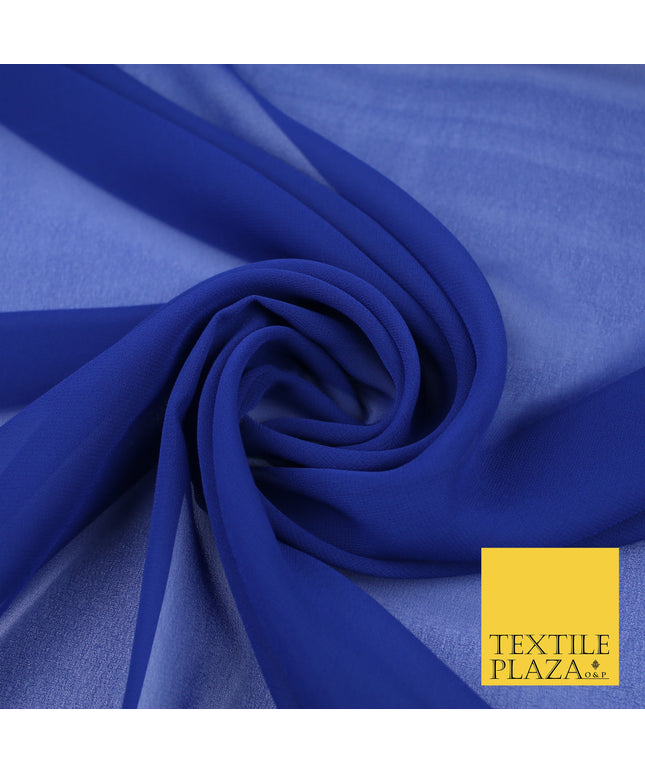 MIDNIGHT BLUE Premium Plain Dyed Chiffon Fine Soft Georgette Sheer Dress Fabric 8396
