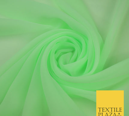 MINT GREEN Premium Plain Dyed Chiffon Fine Soft Georgette Sheer Dress Fabric 8356