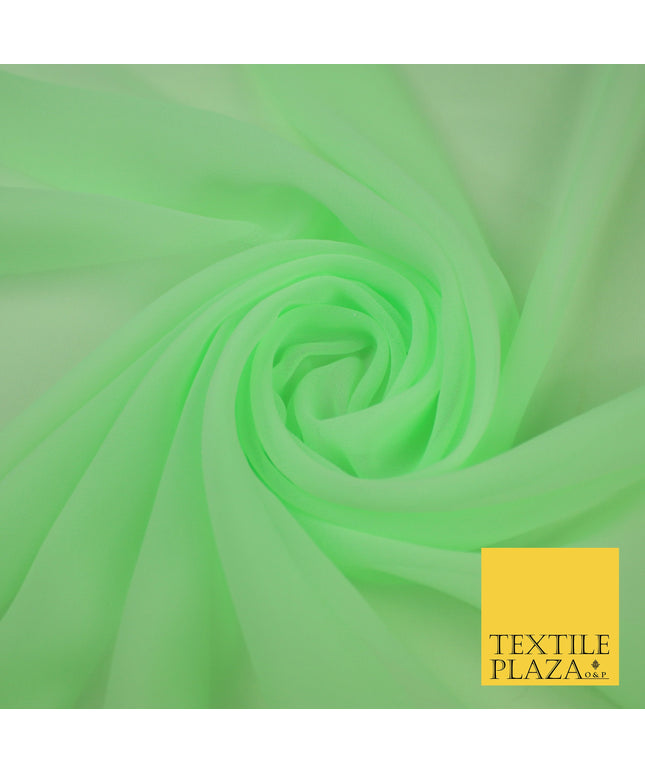 MINT GREEN Premium Plain Dyed Chiffon Fine Soft Georgette Sheer Dress Fabric 8356
