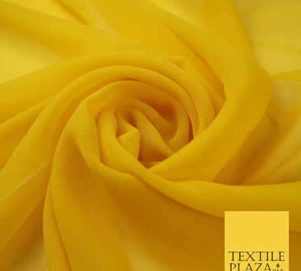 MUSTARD YELLOW Premium Plain Dyed Chiffon Fine Soft Georgette Sheer Dress Fabric 8303