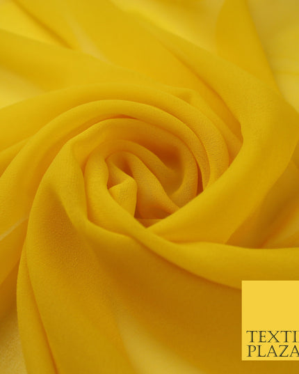 MUSTARD YELLOW Premium Plain Dyed Chiffon Fine Soft Georgette Sheer Dress Fabric 8303