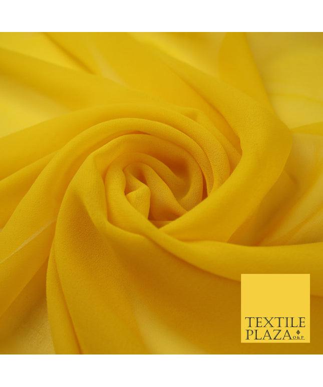 MUSTARD YELLOW Premium Plain Dyed Chiffon Fine Soft Georgette Sheer Dress Fabric 8303