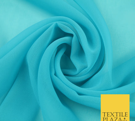 MOONSTONE BLUE Premium Plain Dyed Chiffon Fine Soft Georgette Sheer Dress Fabric 8402