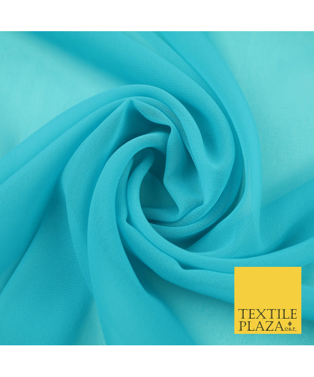 MOONSTONE BLUE Premium Plain Dyed Chiffon Fine Soft Georgette Sheer Dress Fabric 8402